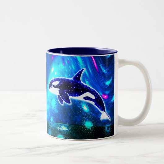 Kosmischer Orca Zweifarbige Tasse (Rechts)