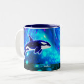 Kosmischer Orca Zweifarbige Tasse (Vorderseite Links)