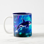 Kosmischer Orca Zweifarbige Tasse (Links)