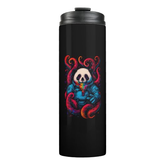 Kosmischer Panda Kraken Thermosbecher (Vorderseite)