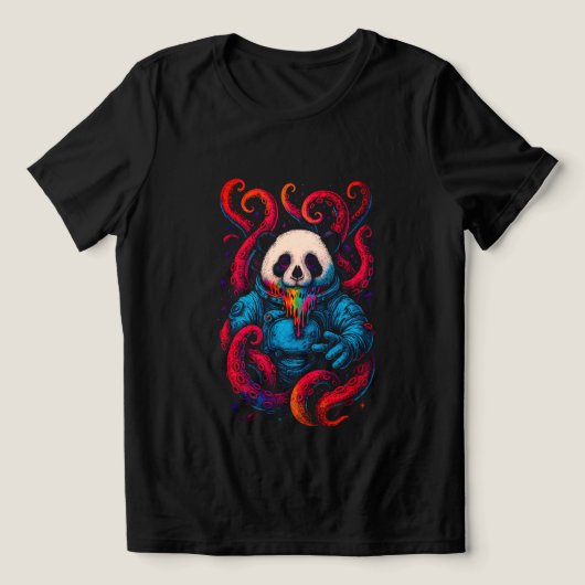 Kosmischer Panda Kraken Tri-Blend Shirt (Design Vorderseite)