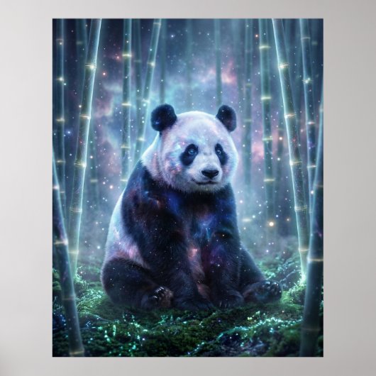 Kosmischer Panda Sternenlicht-Hain Poster (Vorne)