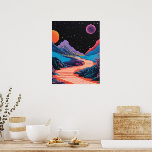 Kosmischer Pfad im Hochland Poster (Küche)