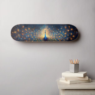 Kosmischer Pfau mit Sternenfedern Skateboard