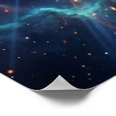 Kosmischer Phönix, der Flamme erhebt Poster (Ecke)