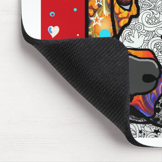 Kosmischer Pit Bull - Hell farbenfroh - Geschenkid Mousepad (Ecke)