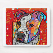 Kosmischer Pit Bull - Hell farbenfroh - Geschenkid Mousepad (Vorne)