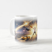 Kosmischer Power-Burst-Abenteuer-Kunstbecher Kaffeetasse (Vorderseite Links)