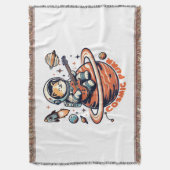 Kosmischer Purr - Astro-Gitarrist Katze Decke (Vorderseite Vertikal)