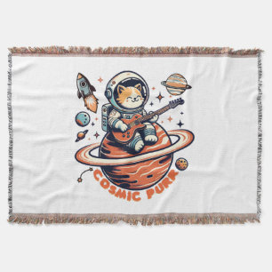 Kosmischer Purr - Astro-Gitarrist Katze Decke