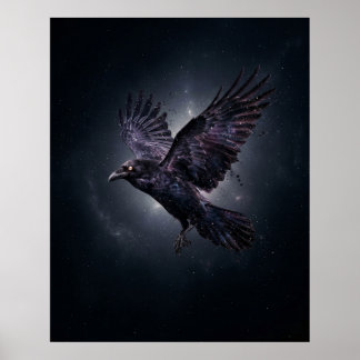 Kosmischer Raben Stern Leere Poster
