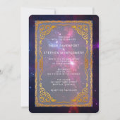 Kosmischer Raumnebel mit dekorativer RahmenWedelun Einladung (Vorderseite)