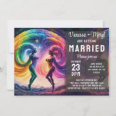 Kosmischer Regenbogen Feminine Energie Lesben Hoch Einladung (Vorderseite)