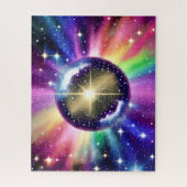 Kosmischer Regenbogen Galaxy Shiny Planet Ball Puzzle (Vertikal)