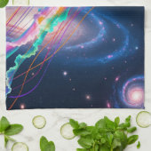 Kosmischer Regenbogen Geschirrtuch (Gefaltet)