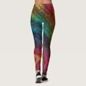 Kosmischer Regenbogen-Iris-Glitter Leggings (Rückseite)