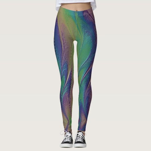 Kosmischer Regenbogen Irisierende Farbe Leggings (Vorderseite)