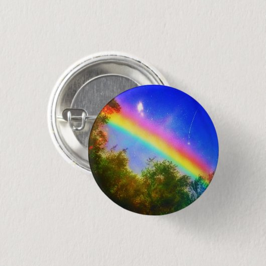 KOSMISCHER REGENBOGEN-KLEINES BUTTON (Vorne & Hinten)