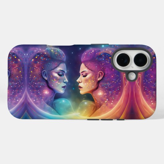 Kosmischer Regenbogen Liebhaber weiblicher Energie Case-Mate iPhone Hülle (Rückseite (Horizontal))