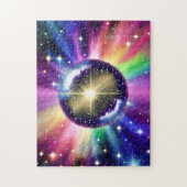 Kosmischer Regenbogen Rainbow Rund um die Disco Sh Puzzle (Vertikal)