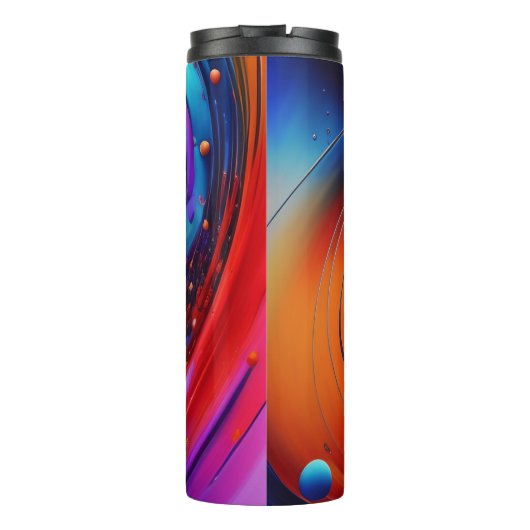 Kosmischer Regenbogen-Swirl Thermosbecher (Rückseite)