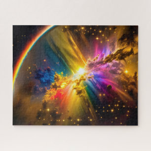 Kosmischer Regenbogen über den Indigonebel Ereigni Puzzle
