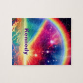 Kosmischer Regenbogen über Fantasy-Indigowolkensze Puzzle (Horizontal)