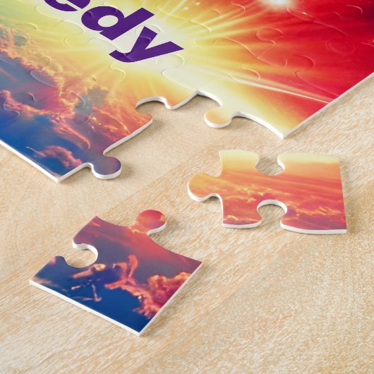 Kosmischer Regenbogen über Fantasy-Indigowolkensze Puzzle (Seite)