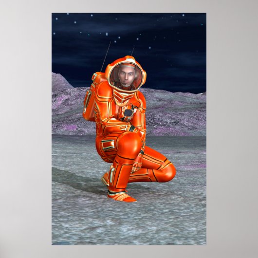 Kosmischer Reisender Surrealer Planet Landschaftsk Poster (Vorne)