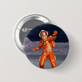 Kosmischer Reisender Surrealer Planetenlandschaft Button (Vorne & Hinten)