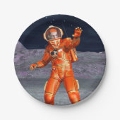 Kosmischer Reisender Surrealer Planetenlandschaft- Pappteller (Vorderseite)