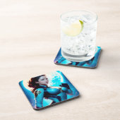 Kosmischer Retro 50er Jahre Sci-Fi Nova Space Rang Getränkeuntersetzer (Rechte Seite)