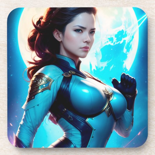 Kosmischer Retro 50er Jahre Sci-Fi Nova Space Rang Getränkeuntersetzer (Vorderseite)