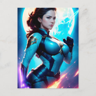 Kosmischer Retro 50er Jahre Sci-Fi Nova Space Rang Postkarte