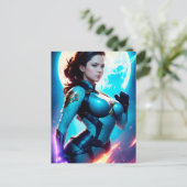 Kosmischer Retro 50er Jahre Sci-Fi Nova Space Rang Postkarte (Stehend Vorderseite)