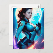 Kosmischer Retro 50er Jahre Sci-Fi Nova Space Rang Postkarte (Vorne/Hinten)