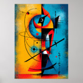 Kosmischer Samurai – Moderne abstrakte geometrisch Poster (Vorne)