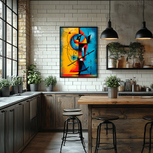 Kosmischer Samurai – Moderne abstrakte geometrisch Poster
