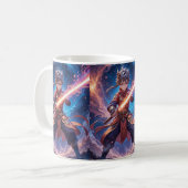 Kosmischer Samurai - Wächter der Sterne zazzle Kaffeetasse (Vorderseite Links)