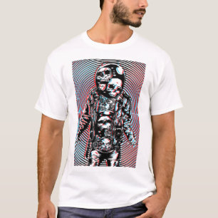 Kosmischer Schädel-Astronaut in hypnotischer Kunst T-Shirt