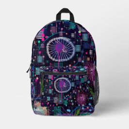 Kosmischer Schneesturm: Abstrakte Maximalismus-Kun Bedruckter Rucksack