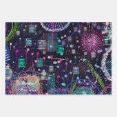 Kosmischer Schneesturm: Abstrakte Maximalismus-Kun Geschenkpapier Set (Vorderseite)