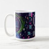 Kosmischer Schneesturm: Abstrakte Maximalismus-Kun Kaffeetasse (Links)