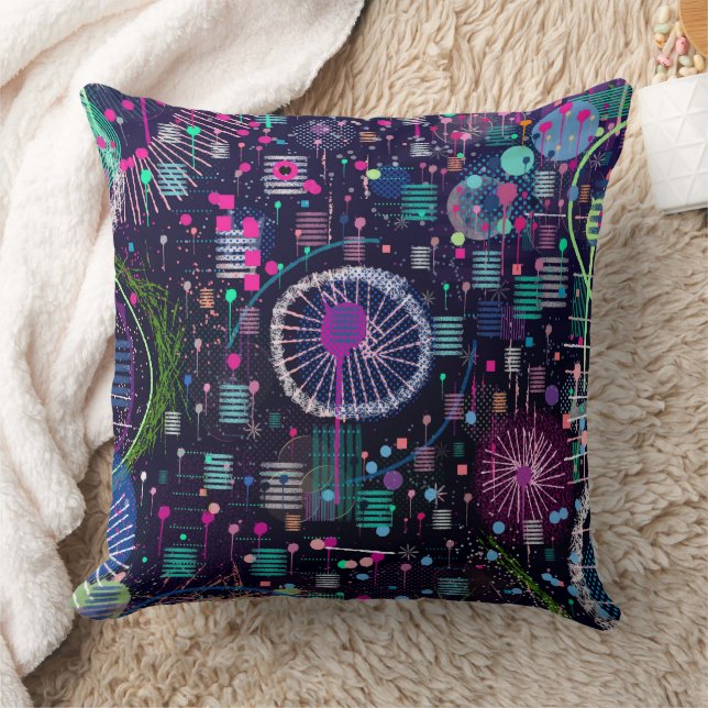 Kosmischer Schneesturm: Abstrakte Maximalismus-Kun Kissen (Decke)
