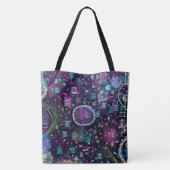 Kosmischer Schneesturm: Abstrakte Maximalismus-Kun Tasche (Rückseite)