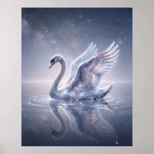 Kosmischer Schwan Spiegel See Poster (Vorne)