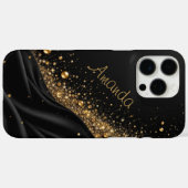 kosmischer schwarzer Glitzer Muschel Case-Mate iPhone Hülle (Rückseite (Horizontal))