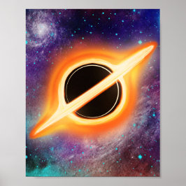 Kosmischer Schwarzes-Loch-Galaxie-Kunstposter Poster