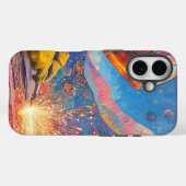 Kosmischer Schweißer - Abstrakte Schweisskunst Case-Mate iPhone Hülle (Rückseite (Horizontal))
