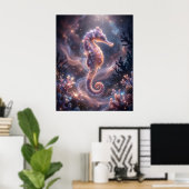 Kosmischer Seepferdchen-Nebelriff Poster (Heimbüro)